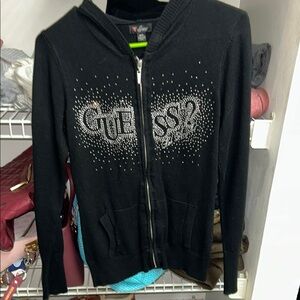 Guess Black Zip-Up Hoodie